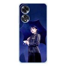 Чехлы Венсдей на OPPO A60 5G Уэнсдей (AlphaPrint) (Уэнздей с зонтом)