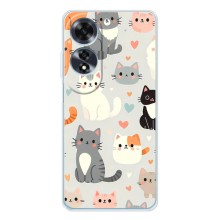 Чехол с рисунком кот на OPPO A60 5G (Коллаж котов)