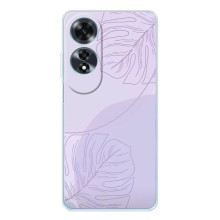 Чехол цветочный дизайн для OPPO A60 5G – Монстера фиолетовая