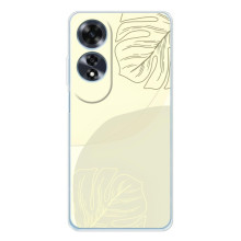 Чехол цветочный дизайн для OPPO A60 5G – Зелёный фон