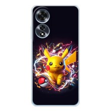 Чехол с Пикачу на OPPO A60 5G (Пикачу с мячом)