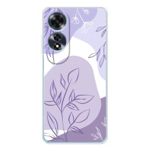 Силиконовый чехол с принтом в цветах на OPPO A60 5G – Фиолетовый дизайн