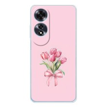 Чехол с розовым рисунком для OPPO A60 5G (Букет цветов)
