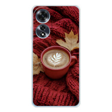 Чехол с уникальным дизайном «Осень с кофе» для OPPO A60 5G – Кофе на пледе