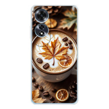 Чехол с уникальным дизайном «Осень с кофе» для OPPO A60 5G – Пряный кофе