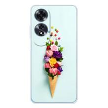 Чехлы с тематикой "ЦВЕТЫ" на OPPO A60 5G (Цветок-мороженное)