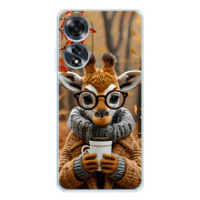 Друкований чохол 'Звірята з кавою' для OPPO A60 5G – Жираф з кавою