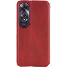 Шкіряний чохол-книжка GETMAN Cubic (PU) для Oppo A60 4G – Червоний