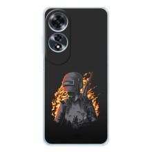 Силиконовый чехол с картинкой "Герой Pubg" на OPPO A60 – В огне