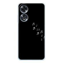 Чехол с картинками на черном фоне для OPPO A60 – Ноты