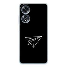 Чехол с картинками на черном фоне для OPPO A60 – Самолетик