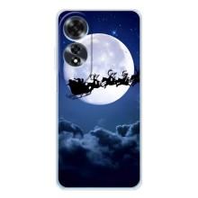Чехол Санта Клаус для OPPO A60 (Санта - луна)