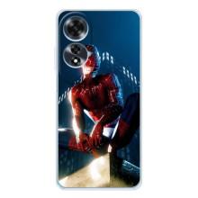 Чехол Супергерой Человека Паука на OPPO A60 – Паук на доме
