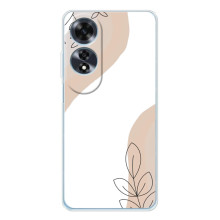 Силиконовый чехол с принтом в цветах на OPPO A60 – Нюдовый дизайн