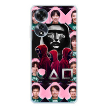 Чехол Гра в кальмара для OPPO A60 – Персонажи игры кальмара