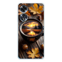 Чохол з унікальним дизайном 'Осінь з кавою' для OPPO A60 – Темна кава
