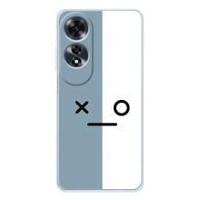 Чохли (ТПУ) (смішні стікери) для OPPO A60 – Сіро-білий