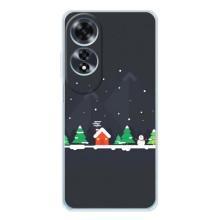 Силиконовый бампер на рождество для OPPO A60 (Город зимний)