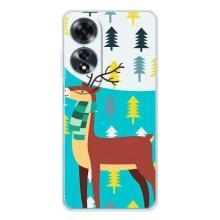 Силіконовий бампер з картинкою звірів для OPPO A60 (Олень із шарфом)