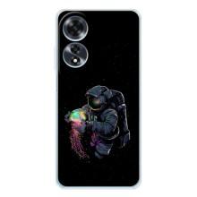 Силіконовый Чохол з принтом "Космонавти" на OPPO A60 – В руках земля