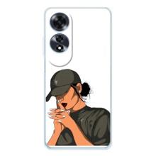 Силиконовый Чехол на OPPO A60 с картинкой Стильных Девушек – В зеленом