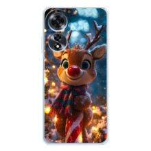 Яскравий чохол для OPPO A60 з Зимові Оленята – Олень з шарфом