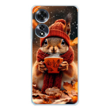Друкований чохол 'Звірята з кавою' для OPPO A60 – Білка з кавою