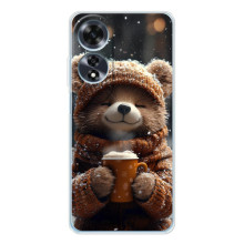 Друкований чохол 'Звірята з кавою' для OPPO A60 – Мішка з кавою