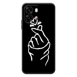 Чехлы (Знак сердечка) на OPPO A6s – Сердце на черном