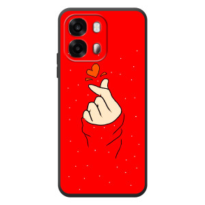 Чехлы (Знак сердечка) на OPPO A6s – Сердце на красном