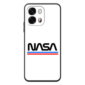 Силіконовый бампер з принтом "Наса" на OPPO A6s – NASA на білому тлі