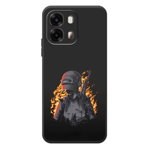 Силиконовый чехол с картинкой "Герой Pubg" на OPPO A6s – В огне