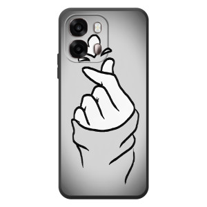 Чехол с принтом для OPPO A6s (AlphaPrint - Знак сердечка)