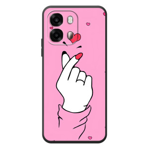 Чехол с принтом для OPPO A6s (AlphaPrint - Знак сердечка)