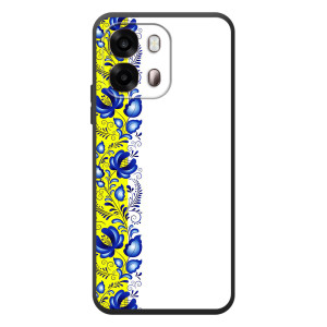 Силіконовый Чохол на OPPO A6s з картинкой Вишиванки (Жовто-біла вишиванка)