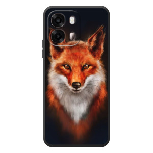 Чехол с принтом лисички на  Reinforced Glass Vape – Лиса на черном