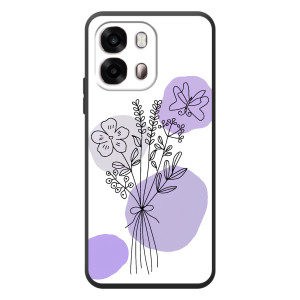 Силиконовый чехол с принтом в цветах на OPPO A6s