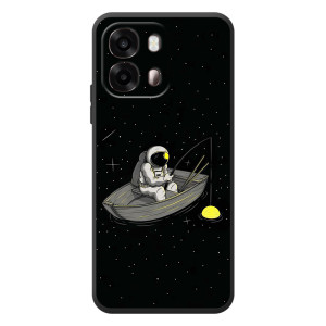 Силиконовый Чехол с принтом "Космонавты" на OPPO A6s – Космонавт на рыбалке
