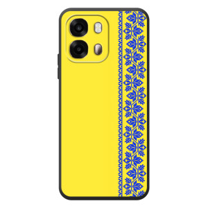 Силіконовый Чохол на OPPO A6s (Вишиванка на жовтому фоні)