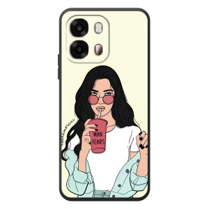 Силіконовый Чохол на OPPO A6s з картинкой Модных девушек (З напоєм)