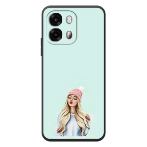 Силіконовый Чохол на OPPO A6s з картинкой Модных девушек (В шапці)