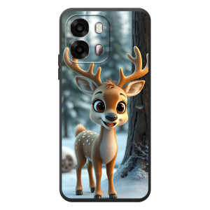 Яркий чехол для OPPO A6s с Зимними Оленятами