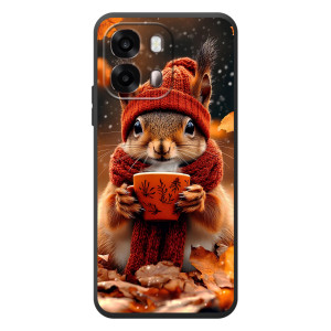 Печатный чехол «Зверята с кофе» для OPPO A6s – Белка с кофе