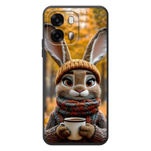 Печатный чехол «Зверята с кофе» для OPPO A6s