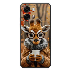 Печатный чехол «Зверята с кофе» для OPPO A6s – Жираф с кофе