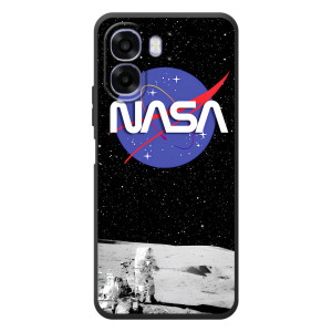 Силиконовый бампер с принтом "Наса" на OPPO A6x – Nasa на луне