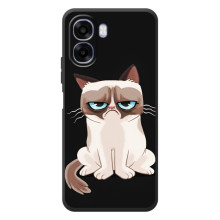 Чехол с принтом для OPPO A6x (AlphaPrint) Модные коты (Грустный кот)