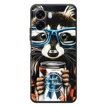 Чохол з принтом для ОРО A6х - (Прикольні) (AlphaPrint) – Єнот з банкою