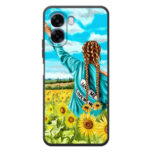 Чохол Стильні дівчата на OPPO A6x (Дівчина на полі)