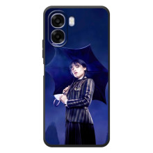 Чохли Венсдей на OPPO A6x Уенсдей (AlphaPrint) – Венздей з парасолькою